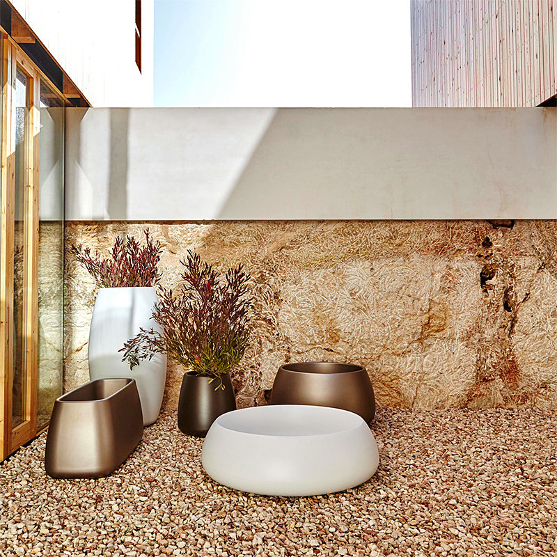 玻璃钢几何菱形花盆户外美陈切面商场大花盆庭院艺术酒店花盆定制