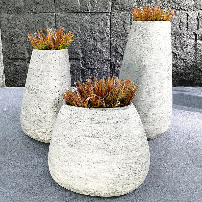 玻璃钢花盆室外特大号仿石花钵欧式别墅小区盆景装饰户外景观花坛