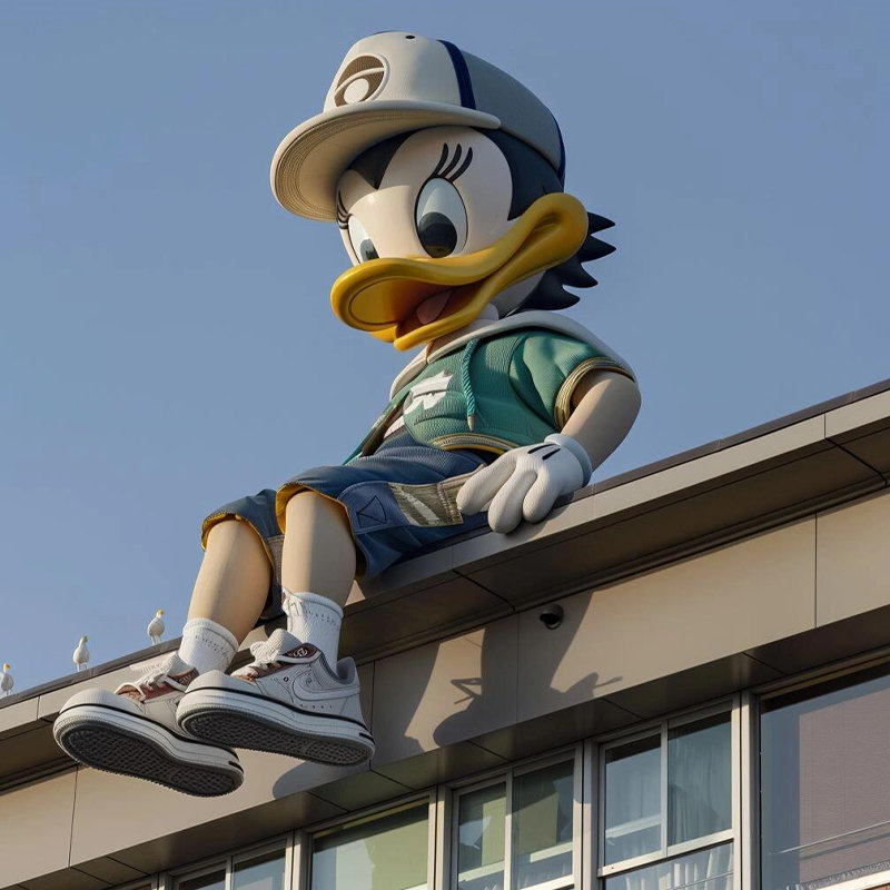 玻璃钢雕塑定制卡通动漫人物IP形象模型商场户外大型美陈落地摆件