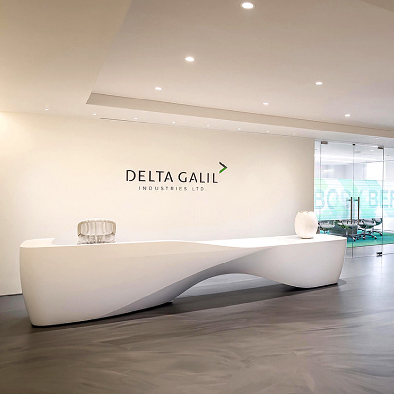 玻璃钢烤漆前台公司创意办公桌订做大堂接待台售楼部服务吧台定制