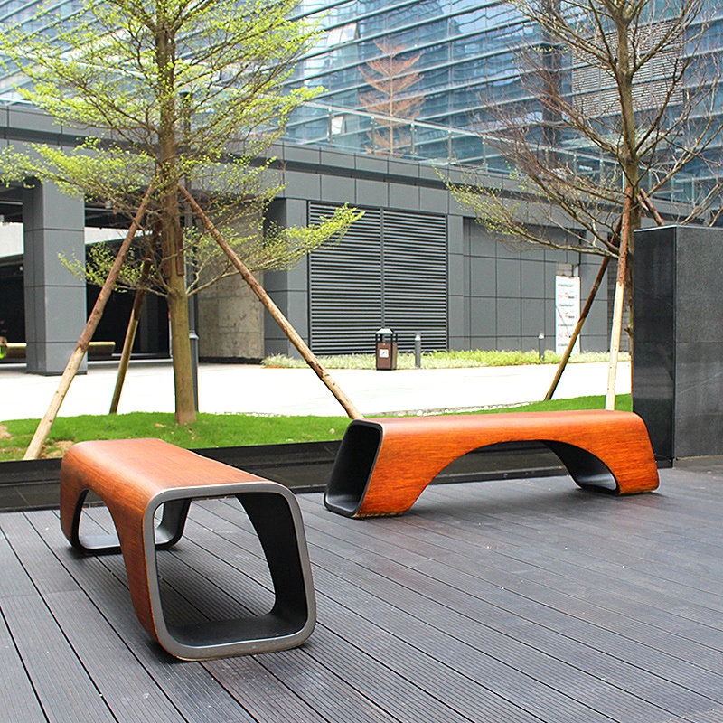 玻璃钢休闲椅商场美陈花盆座椅公共休息区等候椅户外异形坐凳定制